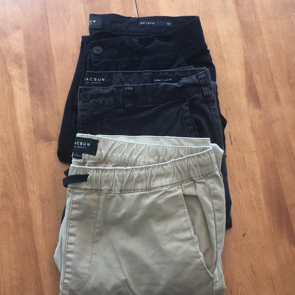 3 PacSun Khaki Pants